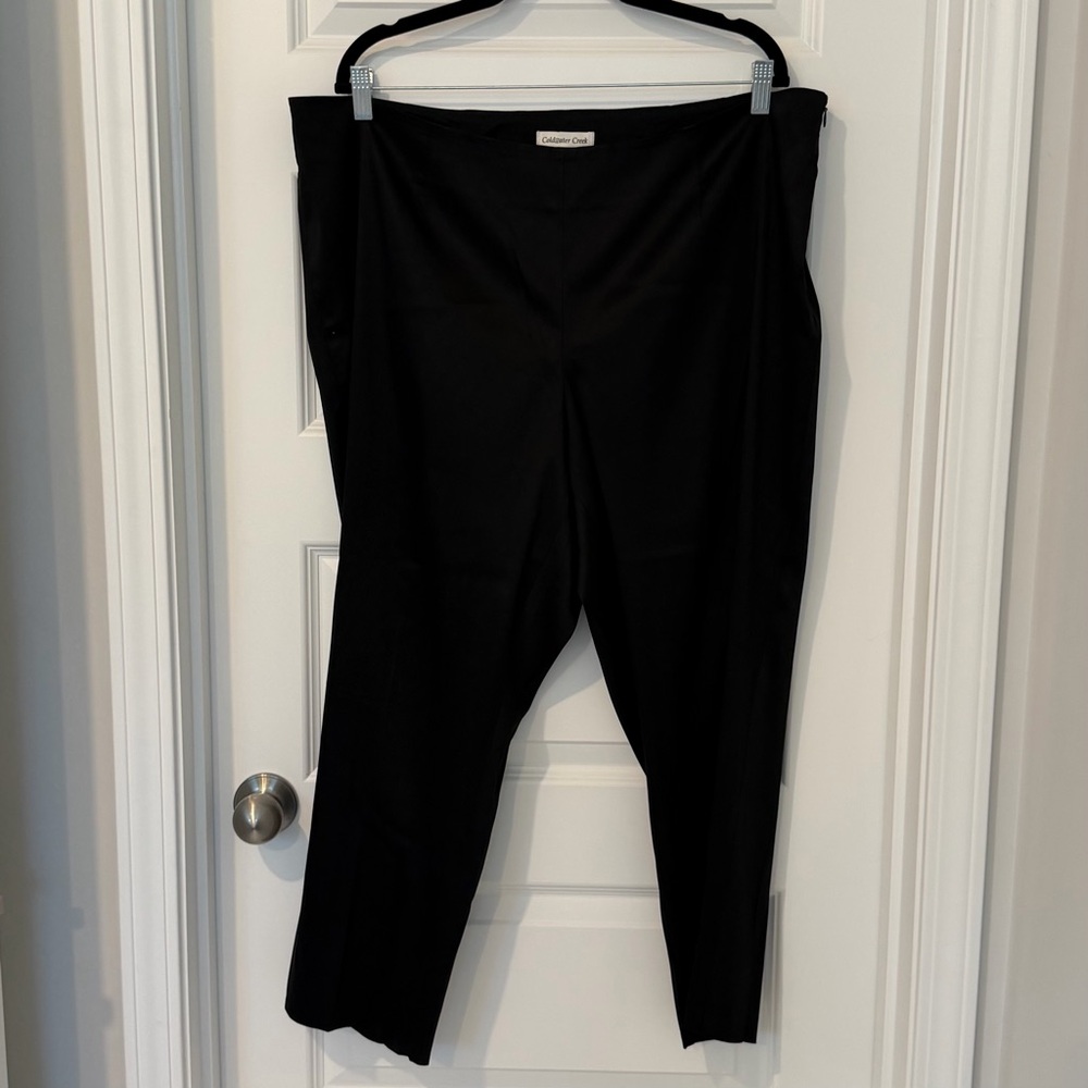 Coldwater Creek Patterned Black Satin Pants